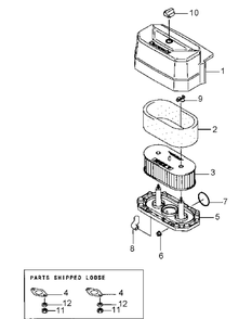 Fh541v-As25 Air Filter And Muffler Diagram and Parts List for HFF1748 55AG5D4V750-WAM Cub Cadet Lawn Mower